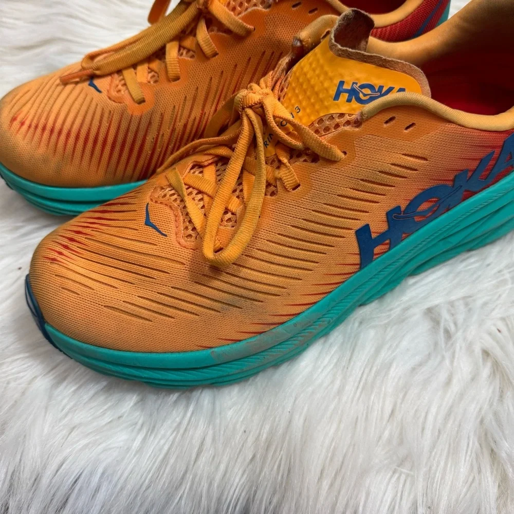 Hoka Shoes‎ Men's 8.5D One Rincon 3 Low Shell Coral Teal Sneakers